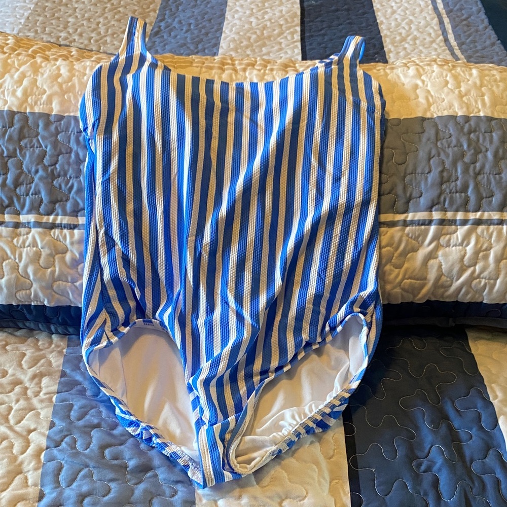 Time and Tru Blue and White Swimwear